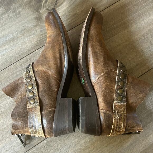 Circle G by Corral Western Cowboy Short Booties Burnished Brown Strap Size 9.5 - Picture 6 of 15